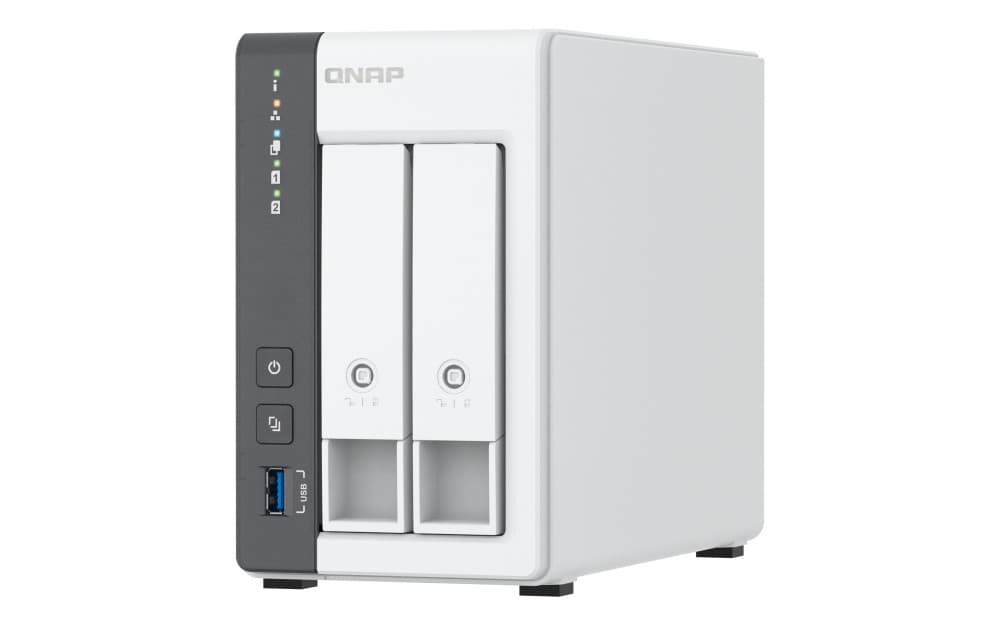 QNAP TS-216G NAS/storage server Mini Tower, Cortex A-55, LAN Ethernet, White, 2-bay